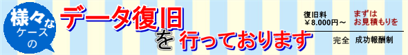 様々なケースのデータ復旧お任せ下さい。